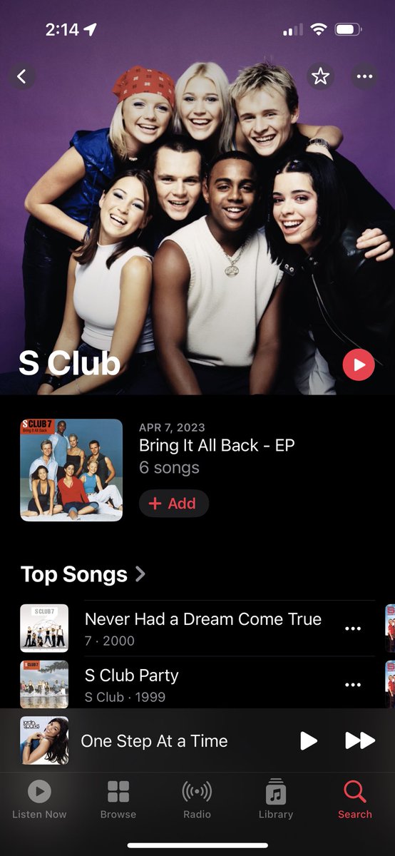 Like with Spotify, @SClub7 have changed their name on Apple Music.

#sclub #sclub7