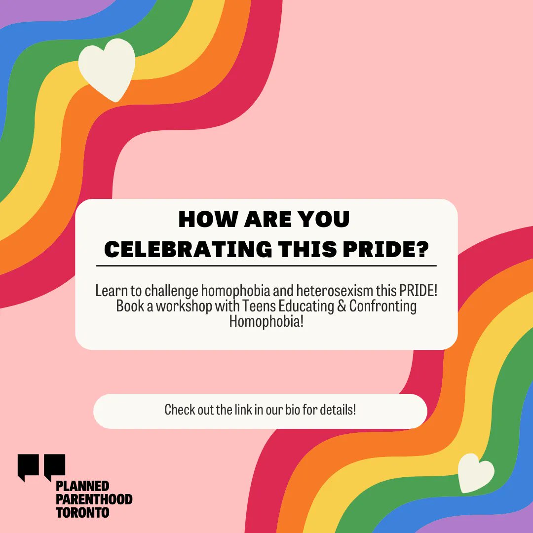 It's not too late to celebrate Pride with TEACH and PPT! 🏳️‍🌈🏳️‍⚧️ June is Pride Month and there's no better time to learn to challenge homophobia and heterosexism! Book a workshop with Teens Educating & Confronting Homophobia today here: buff.ly/3Rj7cW1!