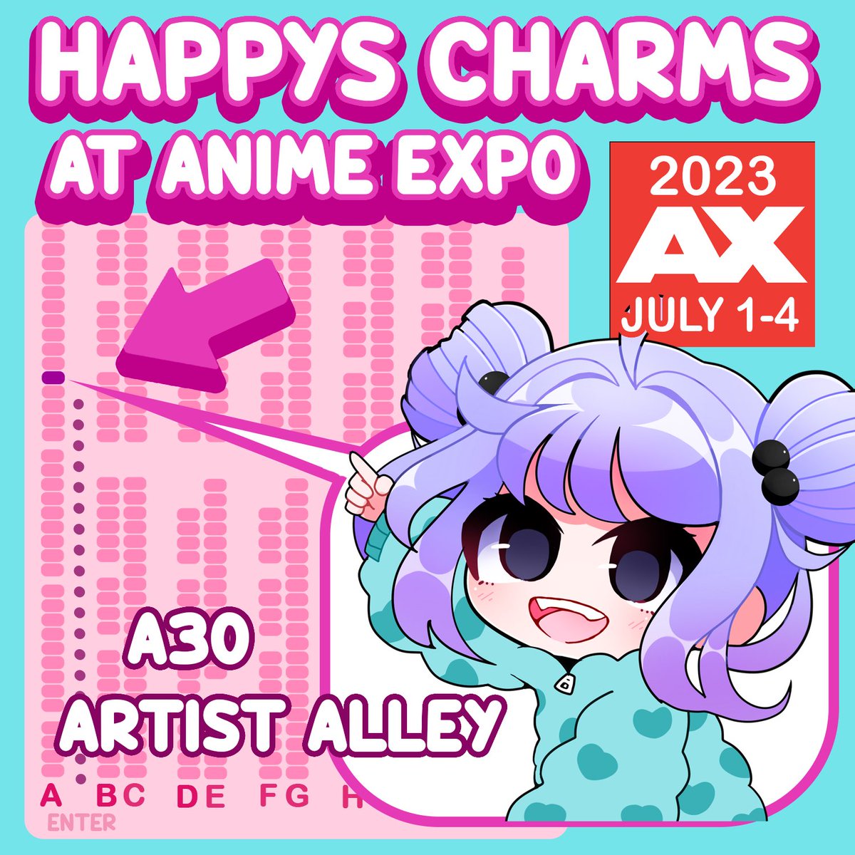 I will be at Anime Expo this weekend!!
 You can find me and my Artwork at Artist Alley Table A-30! 

Follow me to keep up to date on more info! 
 #Animeexpo #ArtistAlley #animeexpo2023