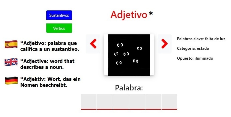 🇬🇧*Hidden word (Palabra oculta) / Six-letter adjective - Keywords: lack of light - Category: state - Opposite: Illuminated  / The answer: bit.ly/3AV70Hu Here many other words to practice: bit.ly/3O3cmo9 Have fun! 
#hiddenword #GuessTheWord