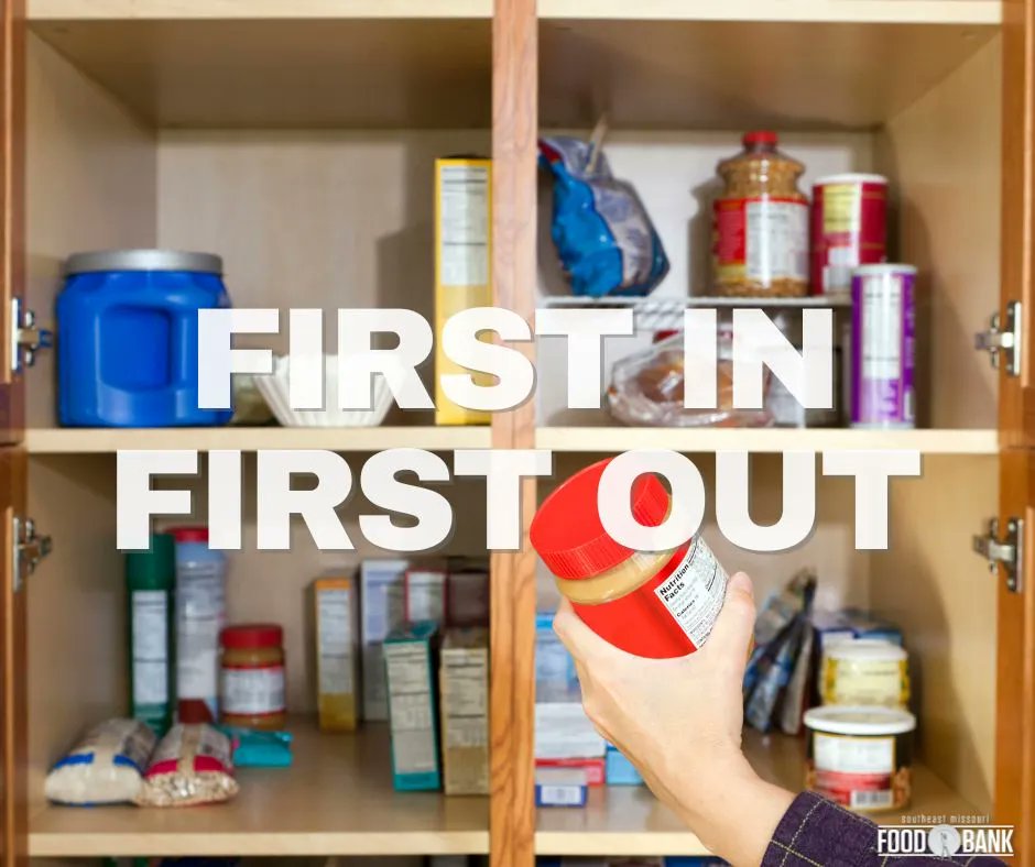 Do you know about the First In First Out method?

It's simple: Arrange food in your fridge, freezer &amp; pantry by date, from oldest to newest. When you stock up on staple items, put the new item behind the one you still need to us. You'll find out it cuts back a lot on food waste!