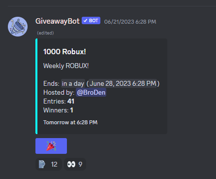 BrobotStudios's tweet photo. 1000 Robux Giveaway!!!
Only 1 days left!
To Enter:
・Like + Retweet 
・Follow Me 
・Join the Discord and hit the party hat in the giveaway channel https://t.co/J69hGUcaJS

Winners DMed
#ROBLOX #ROBLOXDev #robloxgiveaway #robuxgiveaway #robuxgiftcard #FreeRobux #robuxcodes https://t.co/9WyeT5Ex5k