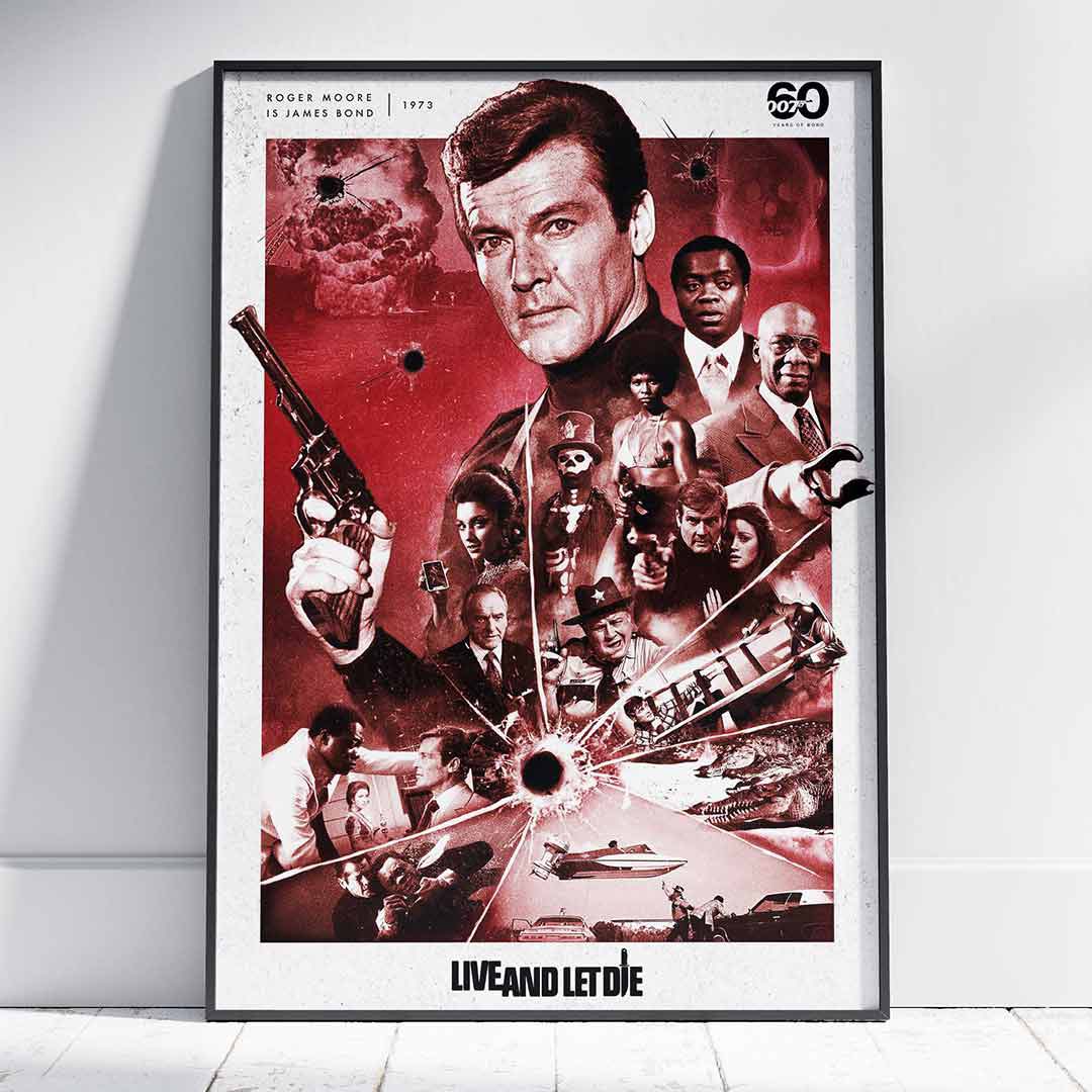 LIVE AND LET DIE was released 50 years ago today. One of favourite Roger Moore Bond films.

My tribute poster I designed last year.
#LALD #Liveandletdie #JamesBond #RogerMoore