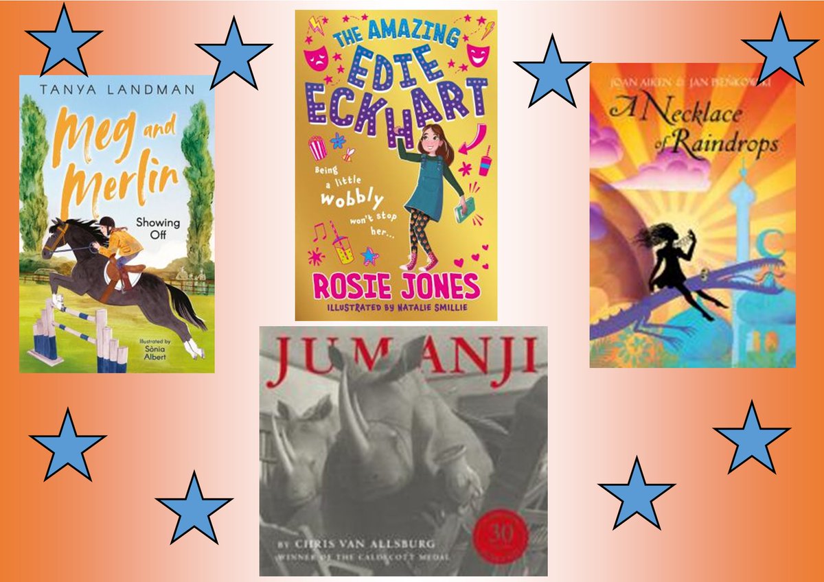 At <a href="/StaffsLibraries/">Staffordshire Libraries</a> #LeekLibrary we've been reviewing more of our favourite reads with the fab children from #BlackshawMoorPrimary This month's Star Reads are by the wonderful authors  <a href="/josierones/">Josie Rones</a> @tanya_landman #JoanAiken #Jumanji  We loved your books! Thank you