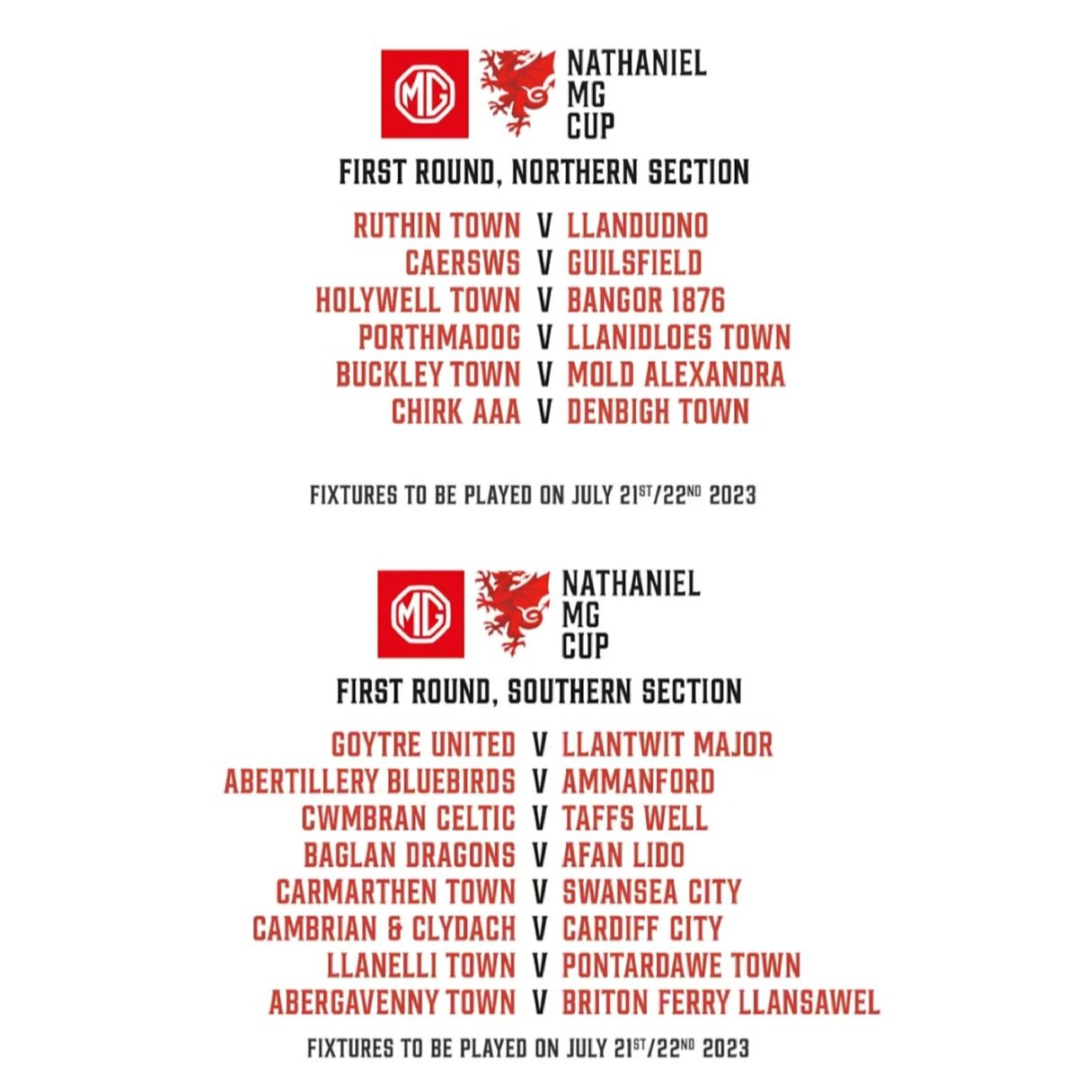 Holywell v Bangor 1876 🤩
Away trips for Cardiff & Swansea 🏴󠁧󠁢󠁷󠁬󠁳󠁿
#NathanielMGCup