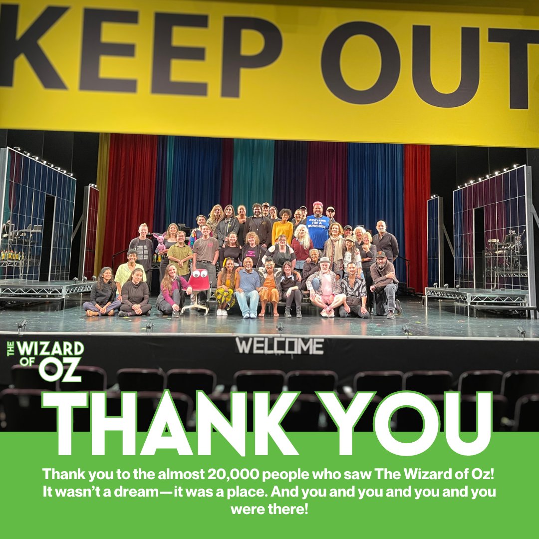 ACTSanFrancisco's tweet photo. Congratulations to the cast and crew of The Wizard of Oz for a wonderful run!
Thank you to the thousands of you who followed us down the yellow brick road! 
Tell us your favorite part of the show in the replies!  #ACTOZ #ACTSF https://t.co/GJMqbgljLt