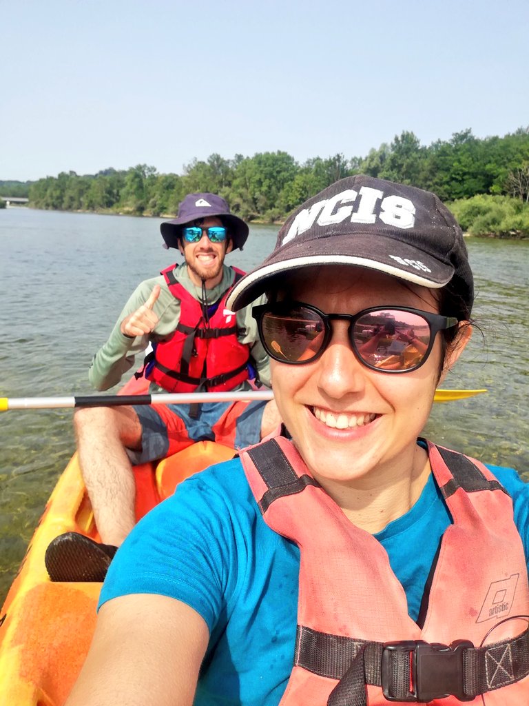 camille_touchet's tweet photo. #summerschool day 2! Canoe trip and scientific moments to discuss hydrogeomorphology, biodiversity, plant ecophysiology, river dynamics and threats! Thanks @H2oLyon + #ZABR + the associate researchers 😁🛶🏞️ https://t.co/GXxyauSCaR