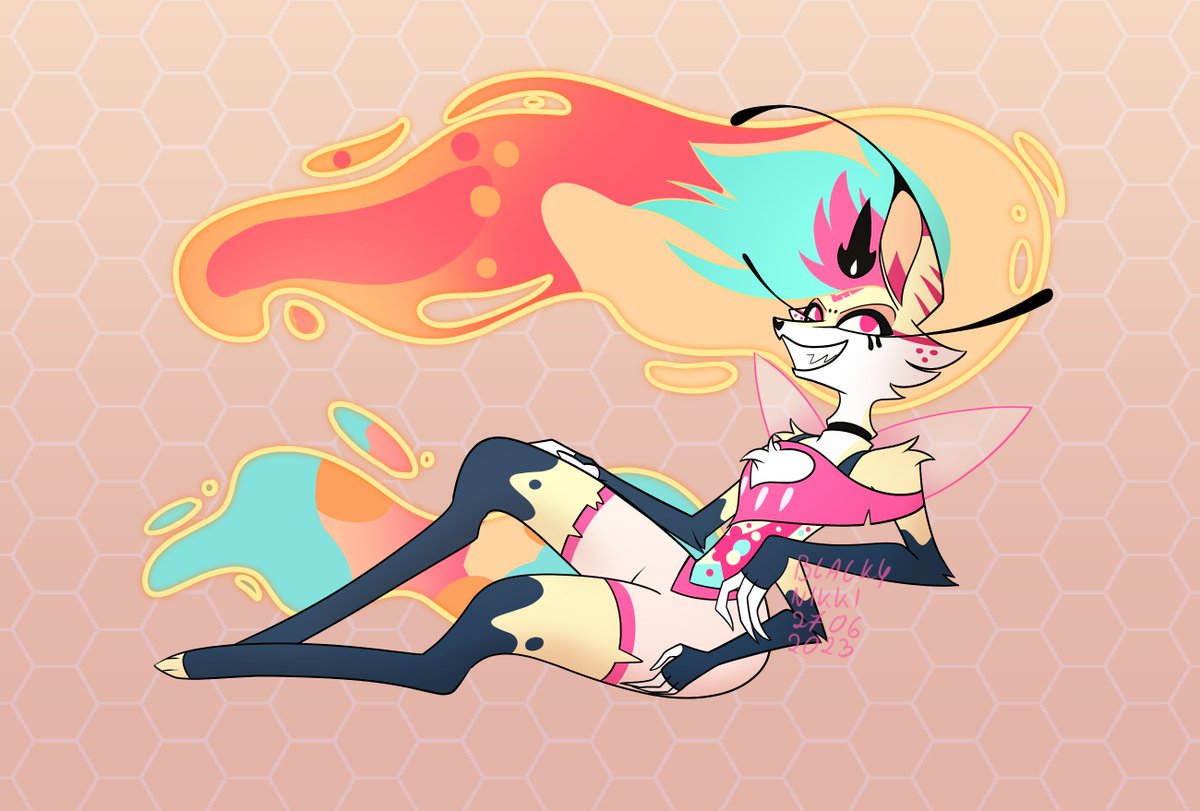 Perianth_Nixie's tweet photo. I love her design, that's all I want to say.
#HelluvaBossBee #HelluvaBossFanart https://t.co/VwrdqrkCgB