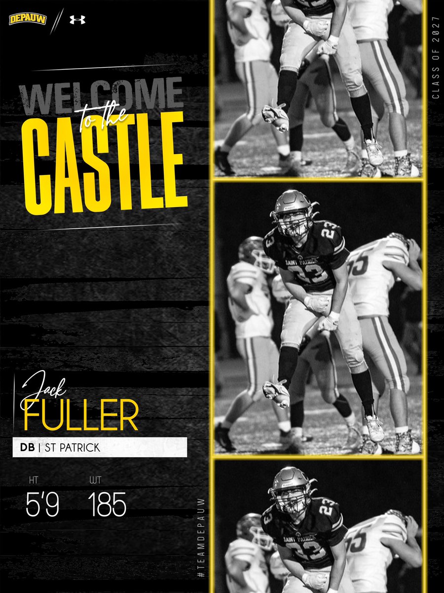 DePauwTigersFB's tweet photo. 𝗪𝗲𝗹𝗰𝗼𝗺𝗲 𝘁𝗼 𝘁𝗵𝗲 𝗖𝗮𝘀𝘁𝗹𝗲, @jackfuller23!
 
#TigerPride | #TeamDePauw https://t.co/Bn7QG5zfLA