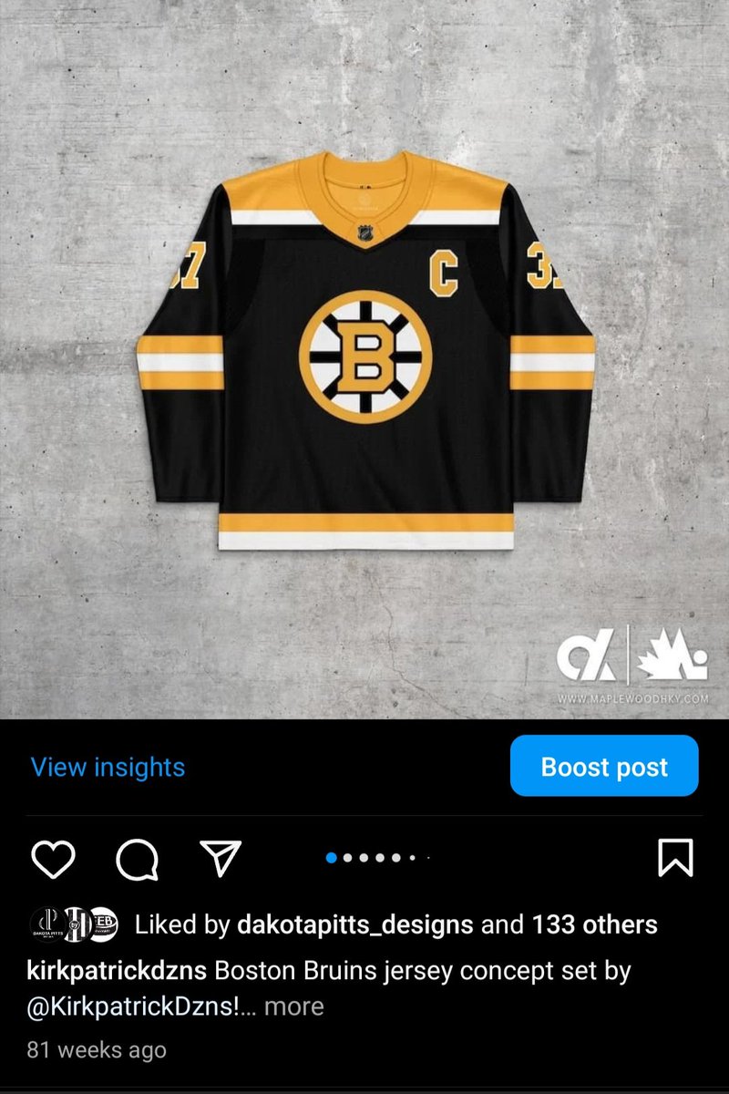 Well my custom Bruins logo from last yesr isn't so custom anymore! Haha