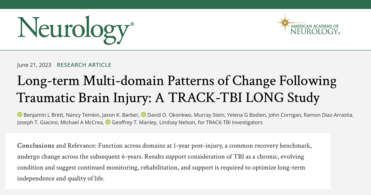 Long-term Multidomain Patterns of Change After Traumatic Brain Injury