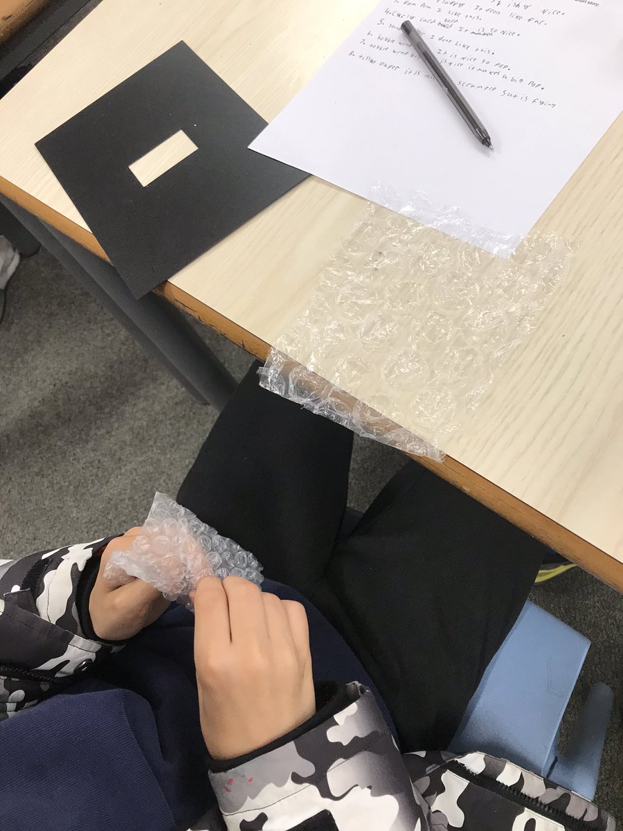 OTChar1's tweet photo. Great morning with one of the year 8 classes @EHSWindlestone I designed a tactile trail of materials to explore and bring together a word bank in preparation to write a short story #placement3 #roleemergingplacement @SunderlandOT @sunderlanduni https://t.co/G9Xtv7DJv9