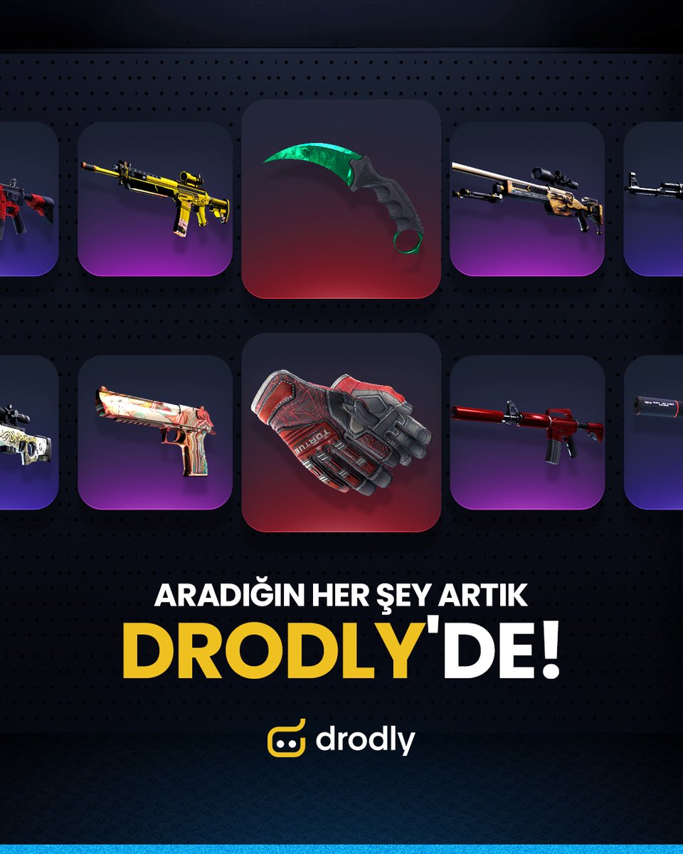 Envanterini CS2 için hazırlarken aradığın her şeyi Drodly'de bul! @Drodly_Official Siteyi ziyaret et ve kayıt ol: drodly.com/?login=true&re…