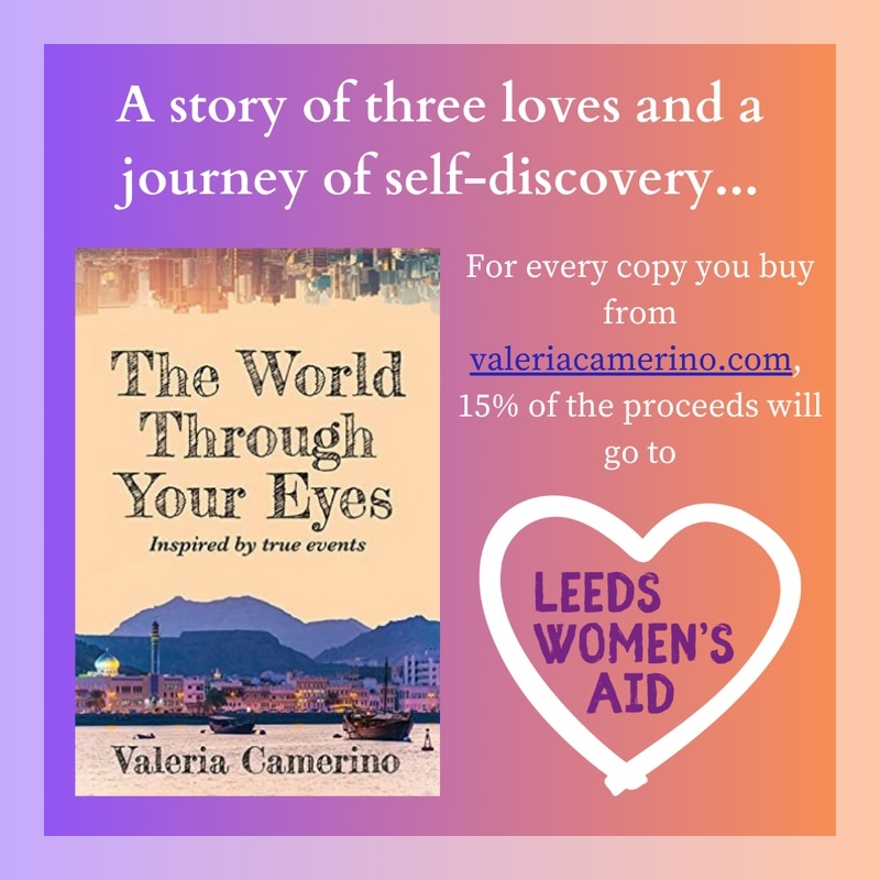 You can now buy #TheWorldThroughYourEyes directly from valeriacamerino.com For every copy bought, 15% of the proceeds will go to <a href="/LeedsWomensAid/">Leeds Women's Aid</a> to help fund a new children and young people's hub in their emergency refuge.  #stopgenderbasedviolence #UKwriters #booktwt