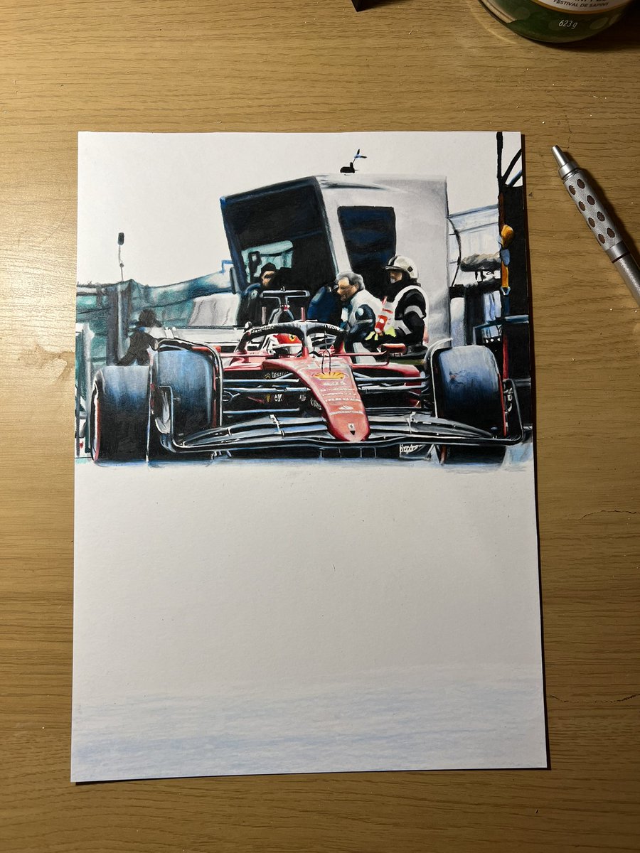F1Jamie6's tweet photo. @Charles_Leclerc @ScuderiaFerrari @FerrariHypercar @Ale_PierGuidi Drawing I did of last years car, truly beautiful car that was. Shame we didn’t win a title with it. But we’re get there 🙌🏻 https://t.co/Fevs6hJnMH
