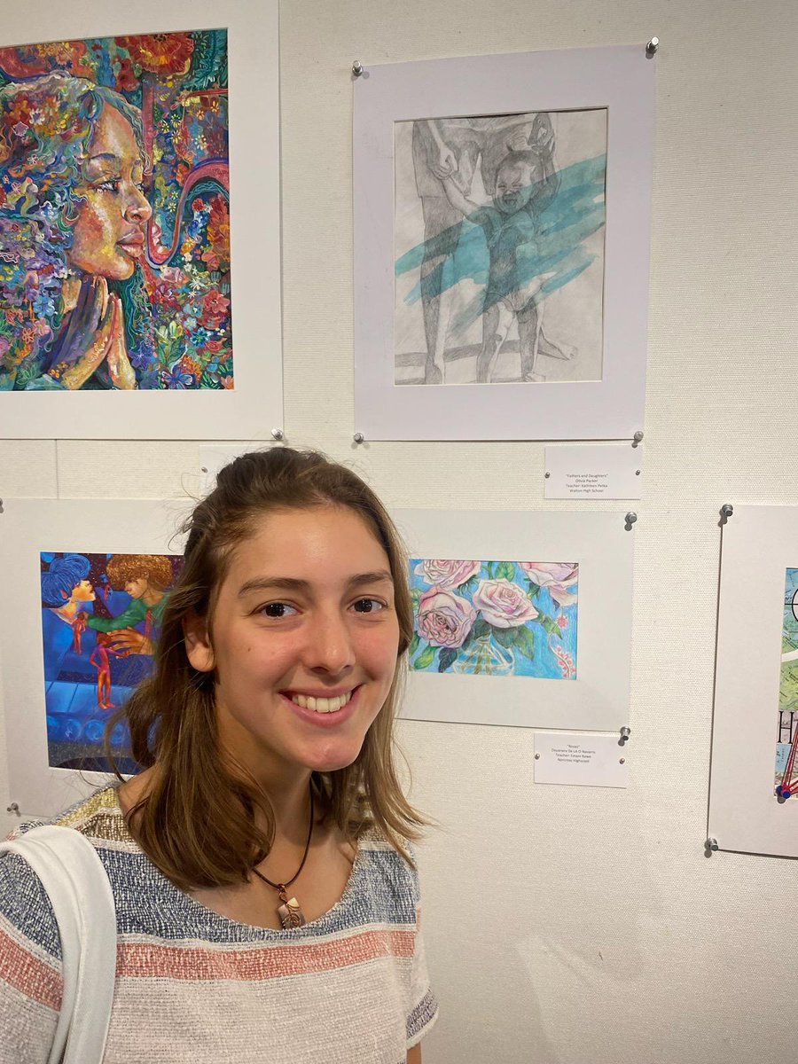 Livvy in front of her work on display at The High Museum of Art for the Metro Atlanta High School Exhibit! #cobbartrocks #artsedga #waltonart #GoRaiders #WaltonRaiders