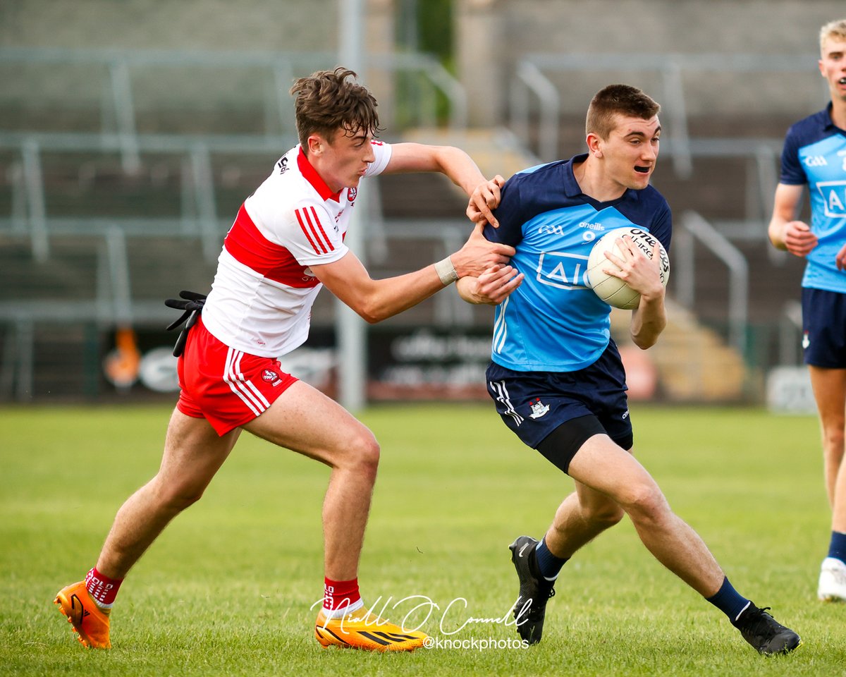 KnockPhotos's tweet photo. Some images from Dublin Minor Footballers defeat to Derry in the All Ireland Minor Semi Final with a score of 3-11 to 1-08 at the Athletic Grounds, Armagh. 
More Images -> https://t.co/xjy83EqnzL https://t.co/Ihs8flEtat