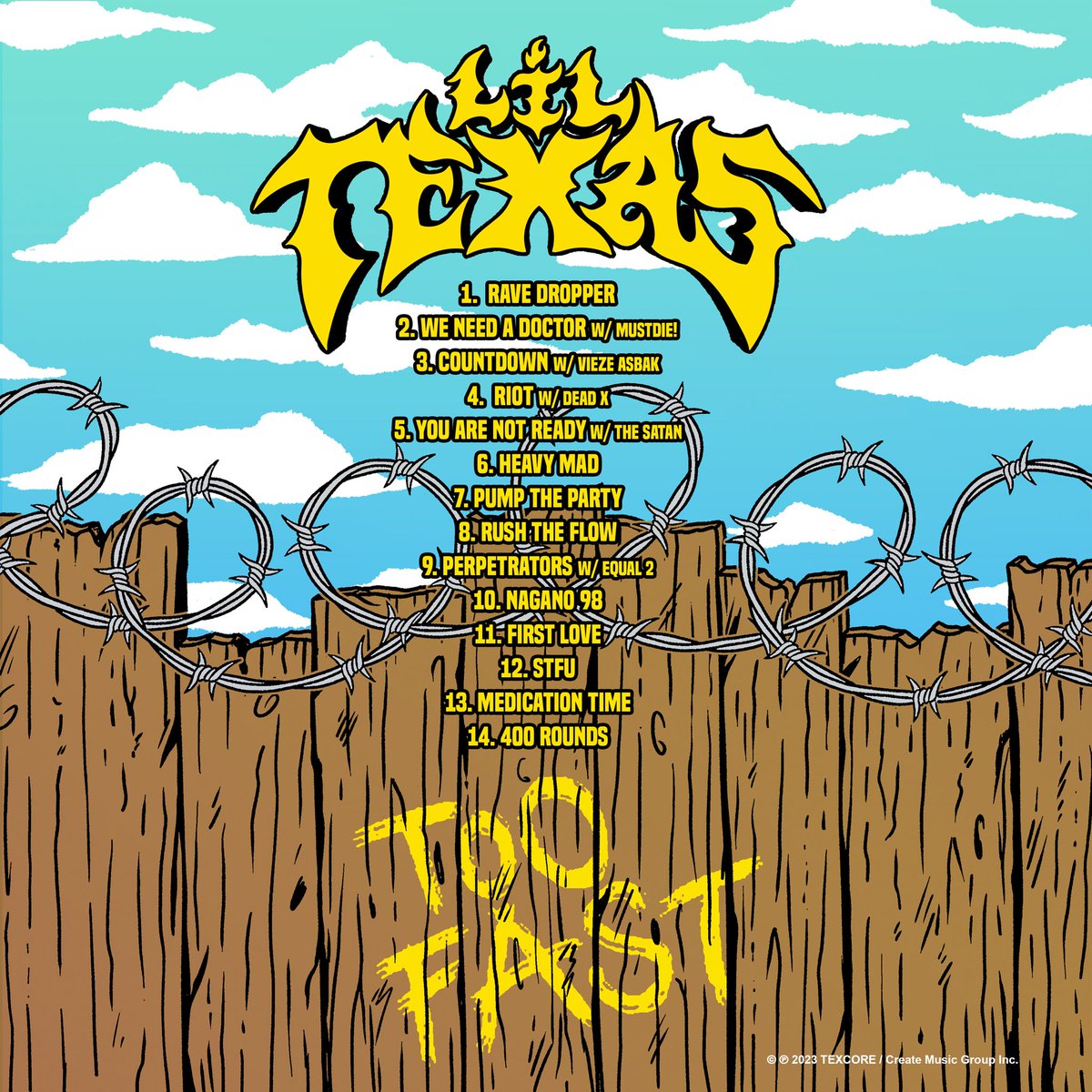 COVER ART AND TRACK LIST FOR MY NEW ALBUM “TOO FAST” 👎🏻

PRE-SAVE: createmusic.fm/toofast