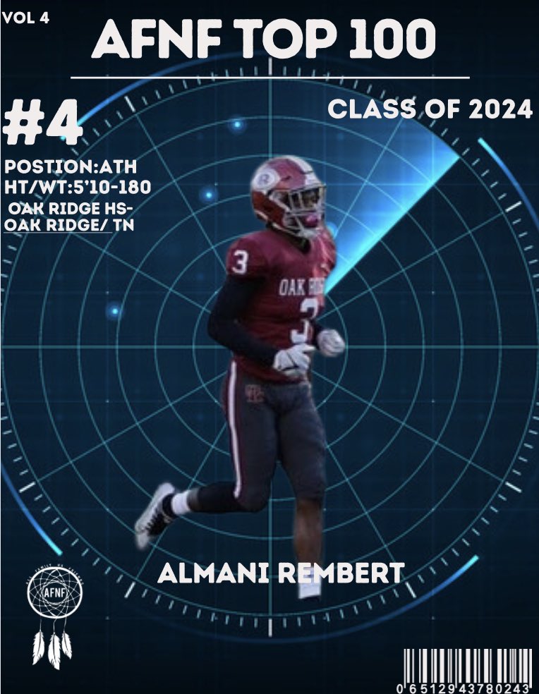 AFNF RECRUITING (@afnfr) on Twitter photo AFNF Top 💯
#4️⃣-Almani Rembert <a href="/staysolidmani/">Almani Rembert</a>
Ht/Wt- 5’10/180
📍-Oak Ridge HS -Oak Ridge /TN
🎓-2024
🏈-ATH
🎥- hudl.com/video/3/130088…
NCAA #️⃣- 2302786998 AFNF Top 💯
#4️⃣-Almani Rembert <a href="/staysolidmani/">Almani Rembert</a>
Ht/Wt- 5’10/180
📍-Oak Ridge HS -Oak Ridge /TN
🎓-2024
🏈-ATH
🎥- hudl.com/video/3/130088…
NCAA #️⃣- 2302786998