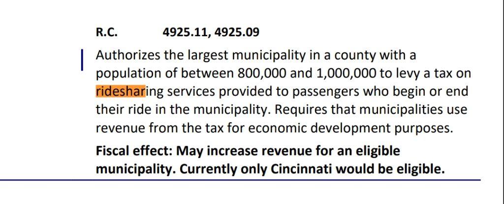 plunderbund's tweet photo. Another hidden item snuck into the state budget bill in the Ohio Senate: a tax on Uber and Lyft rides in Cincinnati to pay for "economic development" #ohbudget https://t.co/p4qbJXCT2E
