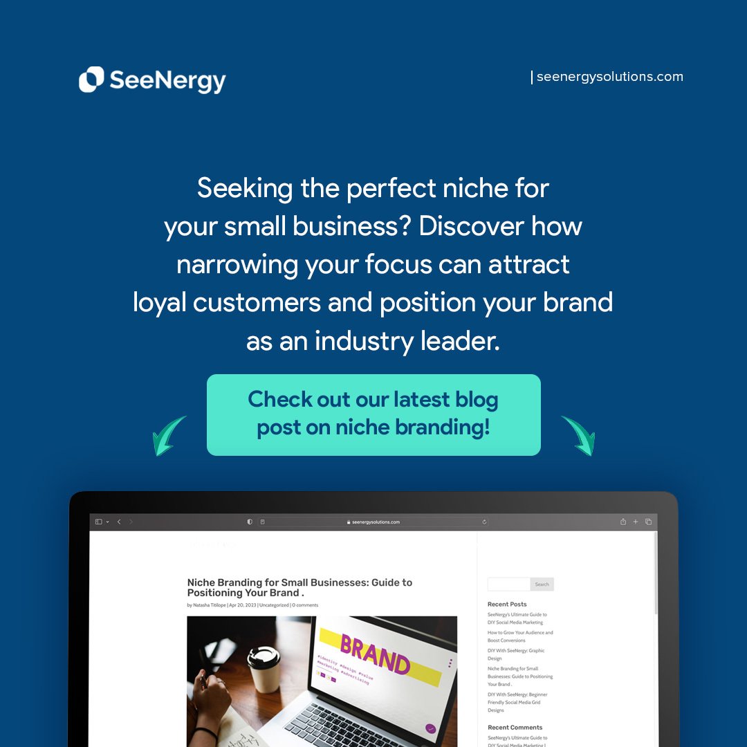 see_nergy's tweet photo. 🔵🔍 Seeking the perfect niche for your small business? Check out our latest blog post on niche branding! Discover how narrowing your focus can attract loyal customers and position your brand as an industry leader. 🎯✨ #seenergy #NicheBranding #SmallBusinessTips https://t.co/AMYQRNaXDv