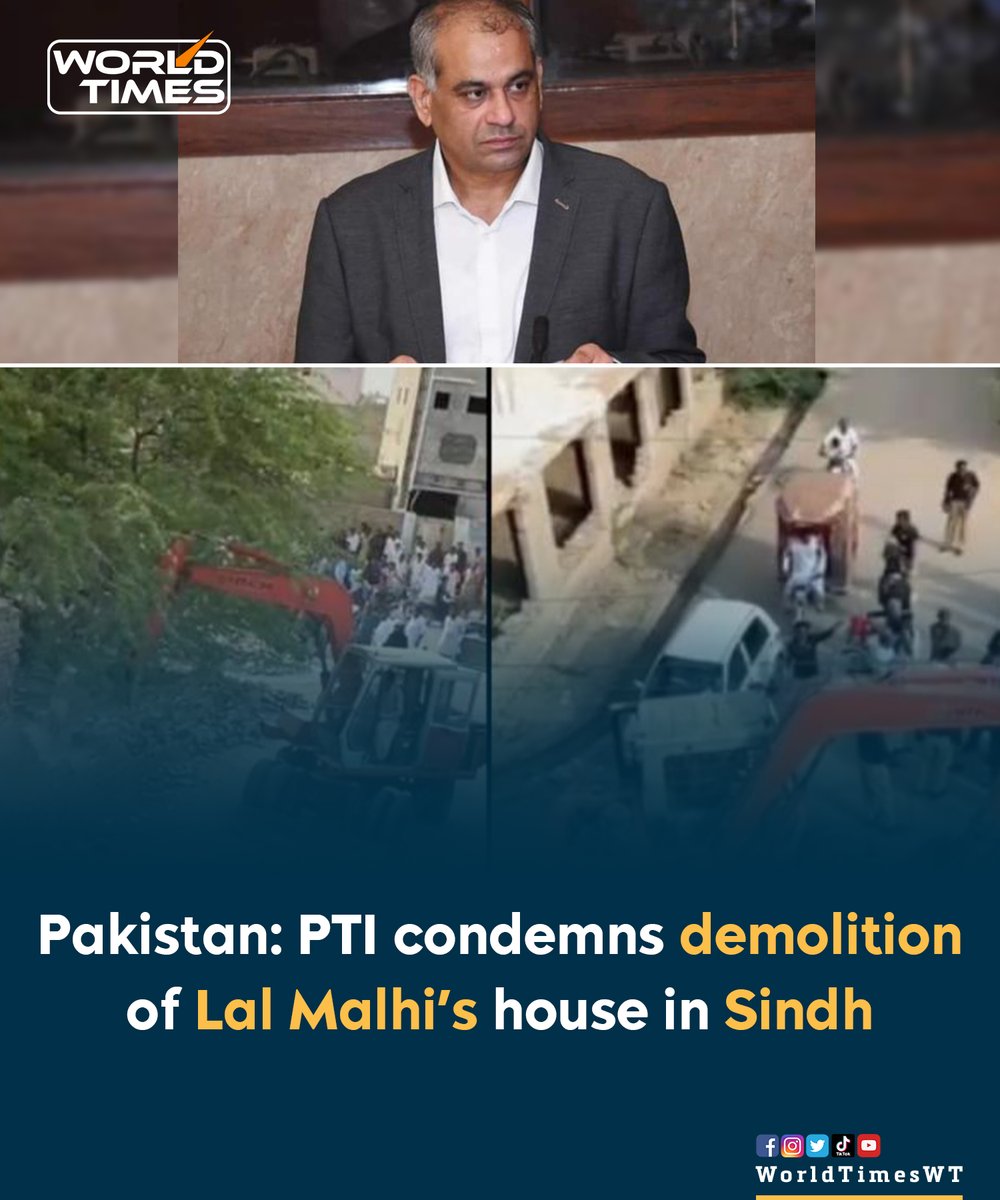 WorldTimesWT's tweet photo. Former Prime Minister Imran Khan led political party Pakistan Tehreek-e-Insaf (PTI) has strongly condemned the demolition of its former MNA Lal Chand Malhi’s house in Umerkot district of Sindh, Bol News reported.
#Pakistan #Sindh https://t.co/R0hTXh2rXe
