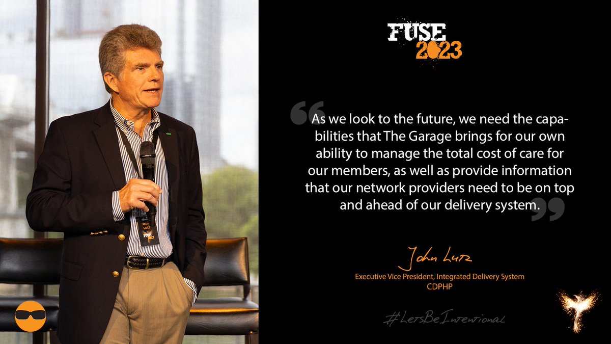 TheGarageIn's tweet photo. John A. Lutz, EVP of Integrated Delivery Systems at @CDPHP talked #Bridge and how incorporating it into their strategy will help manage total costs of care for its members &amp; provide actionable insights that will help providers come out ahead.

#LetsBeIntentional #TheGarage #CDPHP https://t.co/OMSble6KjT