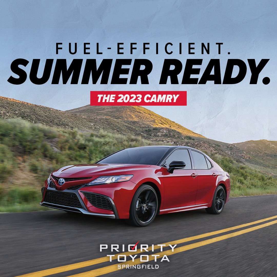 PriorityToyota's tweet photo. Easy on gas and perfect for summertime travel? 😎☀️ The 2023 Camry is ready to hit the road. Shop the all-new mid-size sedan here:https://t.co/2H8JhL6tSy https://t.co/ca8jdgbLNy