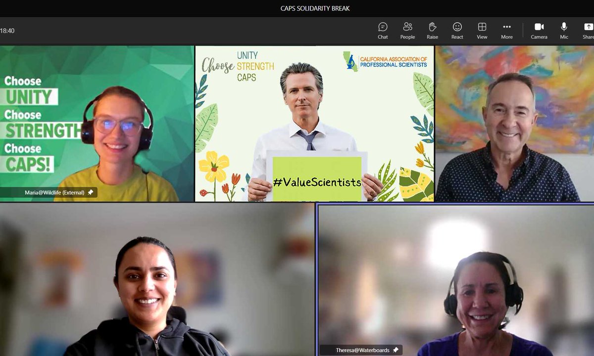 capsscientists's tweet photo. It's Science Action Tuesday, the day #CAStateScientists wear @capsscientist gear and take a #SolidarityBreak to support our Bargaining Team! CAPS members in the Riverside area shared this break-time photo featuring their special "guest," #FlatGavin!  #ValueScientists #PayEquity https://t.co/NzHvcrpA8P