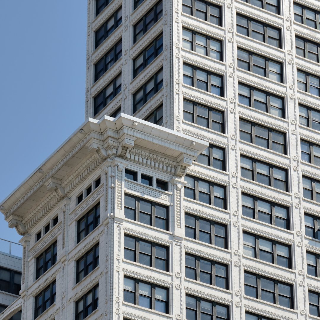 Did you know that Smith Tower's exterior is made of granite on the first two floors, but terracotta on the remaining 39?