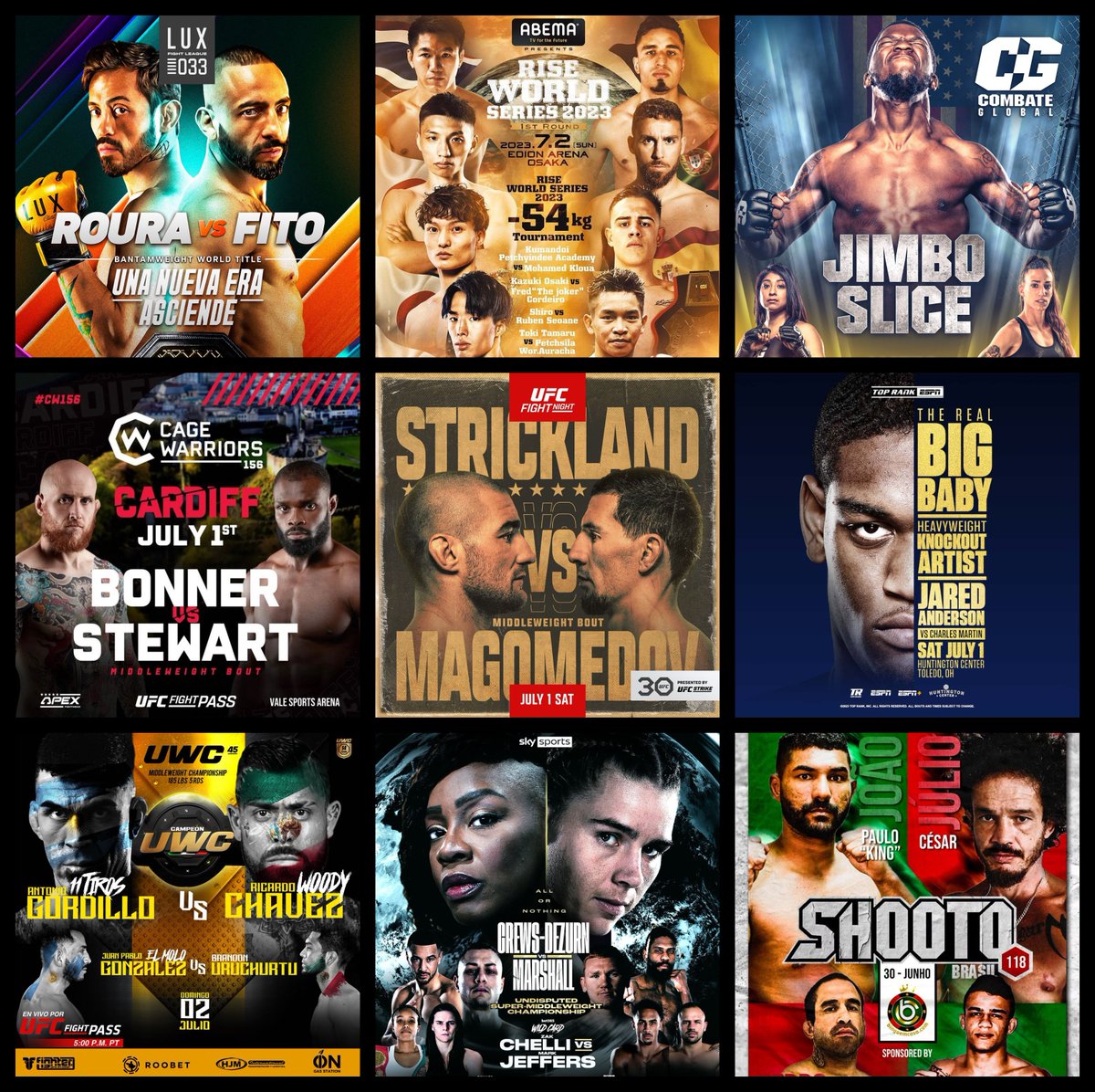 caposa on Twitter "Live Combat Sport Schedule 6/28 7/2 Complete