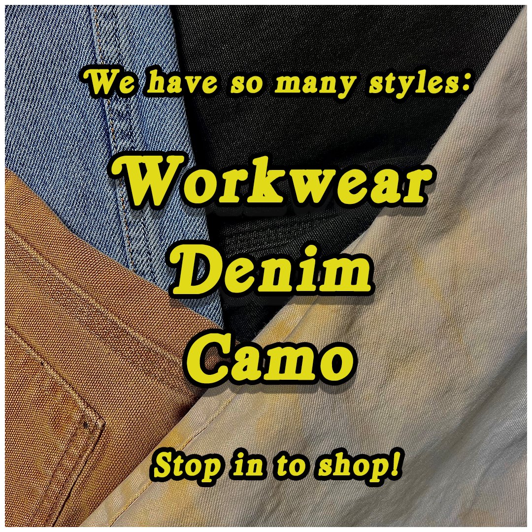 Throwback Thursday is two days away (June 29). Come stop in to take advantage of this sale! #brandedinbutler #shopsmallbusiness #vintagepants #vintagedenim #carhartt #BOGO #sale #dealsoftheday #vintage #Sustainability #SustainableFashion #sustainablevintage #camopants #jordans