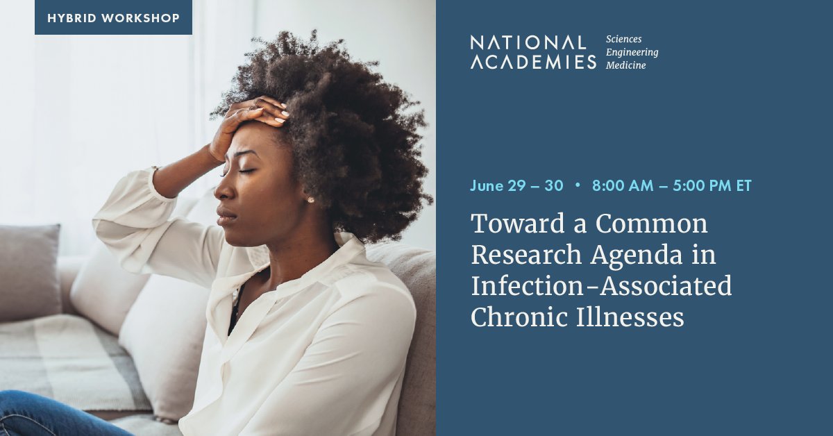 theNASEM's tweet photo. Some chronic illnesses have been linked to prior infectious disease, but more research is needed to better understand these associations.

Hear stakeholders discuss developing a common research agenda for these illnesses at our June 29 – 30 workshop: https://t.co/dlhu3BFBzC https://t.co/ouAkqeJ4vI