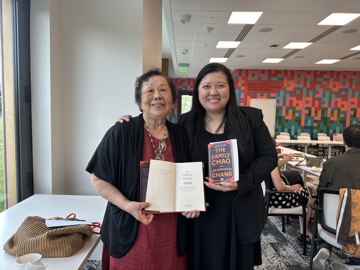 ASIAOHIO's tweet photo. On Monday, we participated in the @CleveFoundation @AnisfieldWolf Discussion to discuss “The Family Chao” by Lan Samantha Chang. This thrilling story is about a Chinese-American family grappling w/ trauma, racism, and a murder mystery. Thank you for inviting us! #ProudToBeAsian https://t.co/3xvptU4RzJ