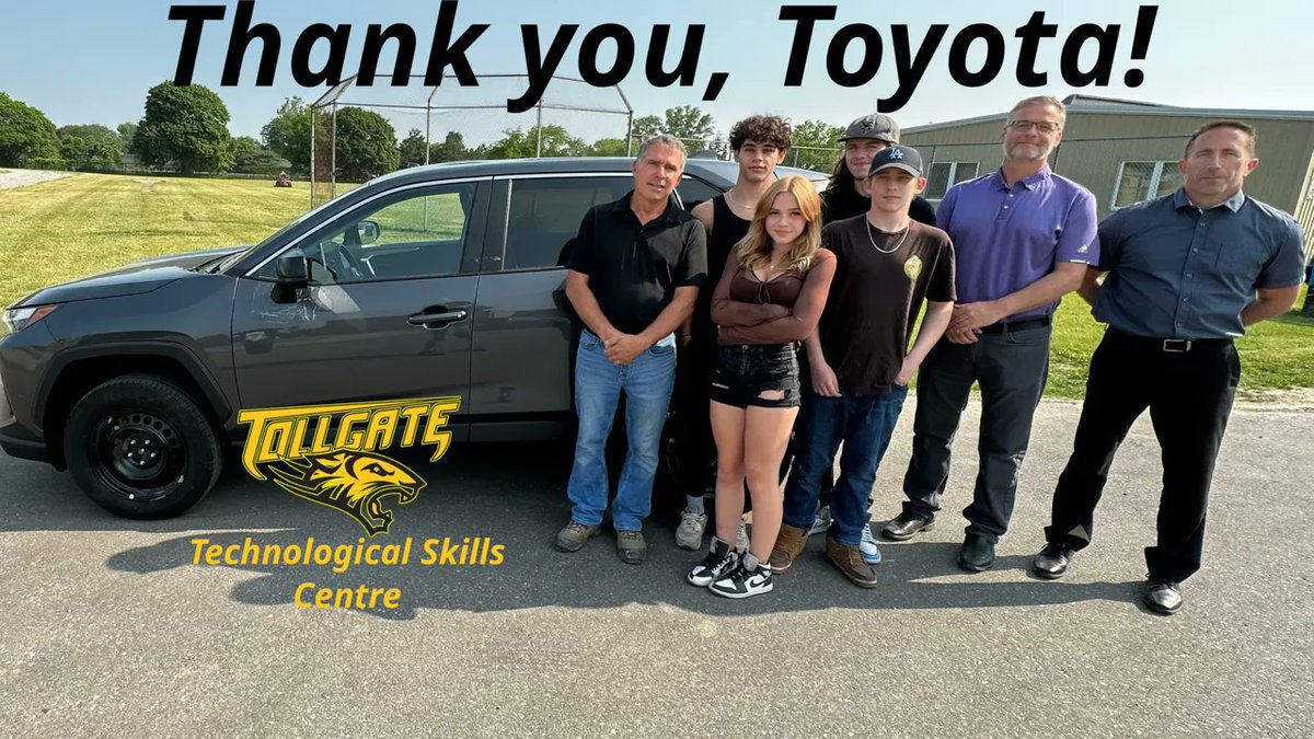 We're excited to share that Toyota Canada has donated a 2023 RAV4 to Tollgate Technological Skills Centre! This donation will be used as an instructional aid for automotive education and training. Thank you, Toyota!
