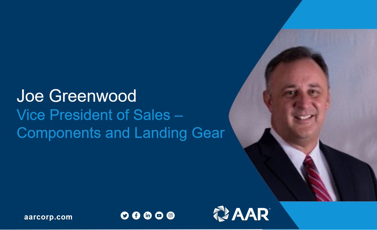 Joe Greenwood has joined AAR as Vice President of Sales – Components and Landing Gear!
Joe brings 35 years of experience in commercial MRO and a strong focus on leadership, customer relationships, and driving growth. Please join us in welcoming Joe!
#WeAreAAR #AvMRO #AviationNews