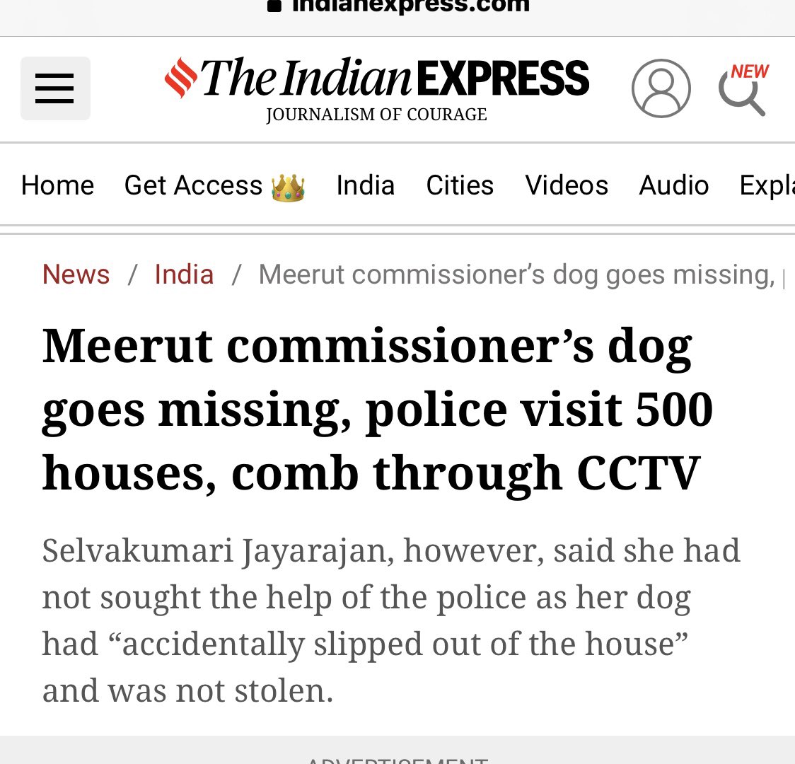 vinodkapri's tweet photo. कमिश्नर का कुत्ता 20 घंटे में मिल गया। पुलिस ने 500 घर तलाशे। 
ज़रा @99dubeyajay से पूछिए कि पुलिस ने दो महीने से लापता उनके 80 साल के पिता और भारतीय सेना के जाँबाज़ के लिए क्या किया ?? https://t.co/i1333NmDaR