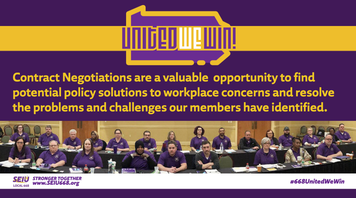 Join us tomorrow and show your solidarity for a strong contract!

Please take a photo in your SEIU purple and share it between 11:30 AM and 1:30 PM with the tags #668PurpleWednesday, #668UnitedWeWin, & #RespectProtectPayUs.

United, we will win! 📷📷