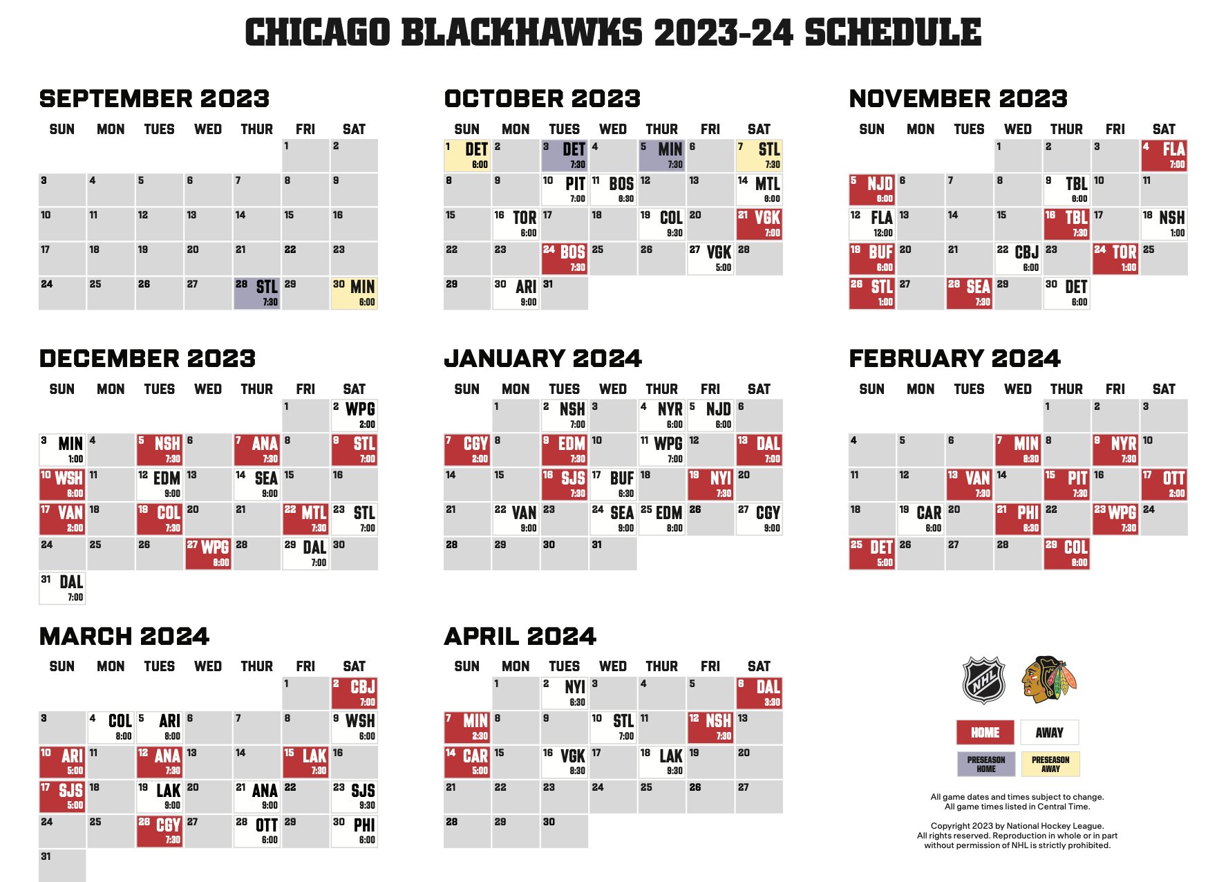 Penguins to open 2023-24 season against Blackhawks