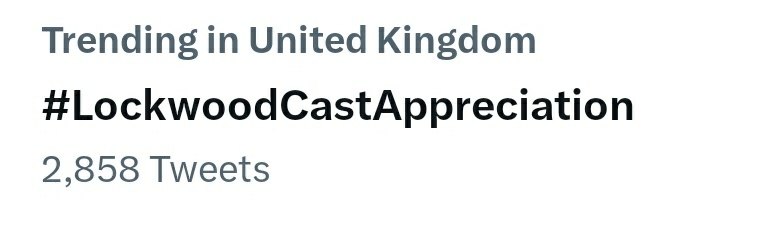 That happy feeling at seeing it trending never gets old 🥳
#SaveLockwoodandCo #LockwoodCastAppreciation Lockwood and Co