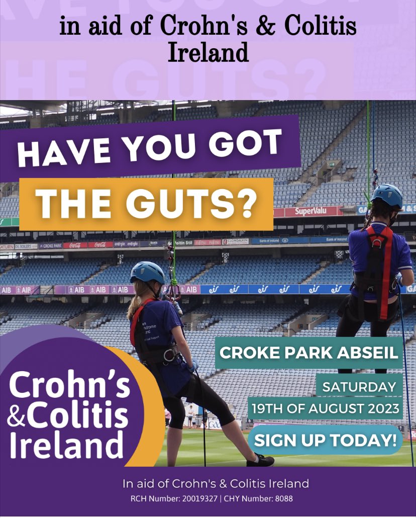 So I’m doing this in August! Equal parts buzzing and terrified! Taking part to raise funds for @IBDireland. I’m in great health at the moment thanks to infliximab and I want to raise awareness of the brilliant work that Crohns and Colitis Ireland do. #ibdvisible