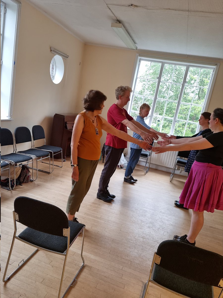 'Which bit of you is lined up with the chair?' The moment when the dancing/orientation aids cause more confusion #choreography #WeWillGetTheStepsRightNextWeek #ClogCompetition #rehearsals