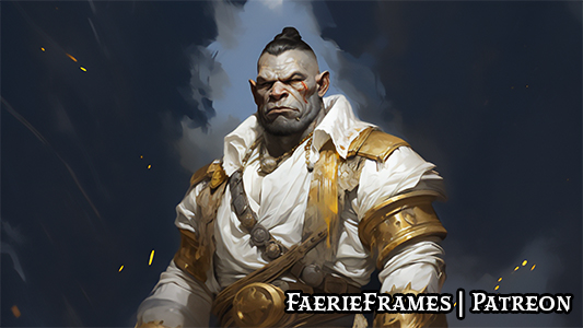 Drakmor, an instrument of justice for his god. Abandoned in youth, he is now a unique blend of faith and fury, seeking to annihilate evil and injustice wherever he can find it. #DnDcharacter #thursday #dndart #fantasy #orc #cleric #DnD #rpgcharacter #TTRPGs