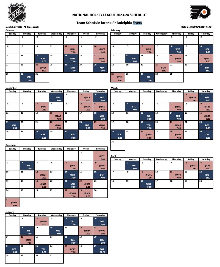 Olivia Reiner on Twitter "NHL releases schedules for the season