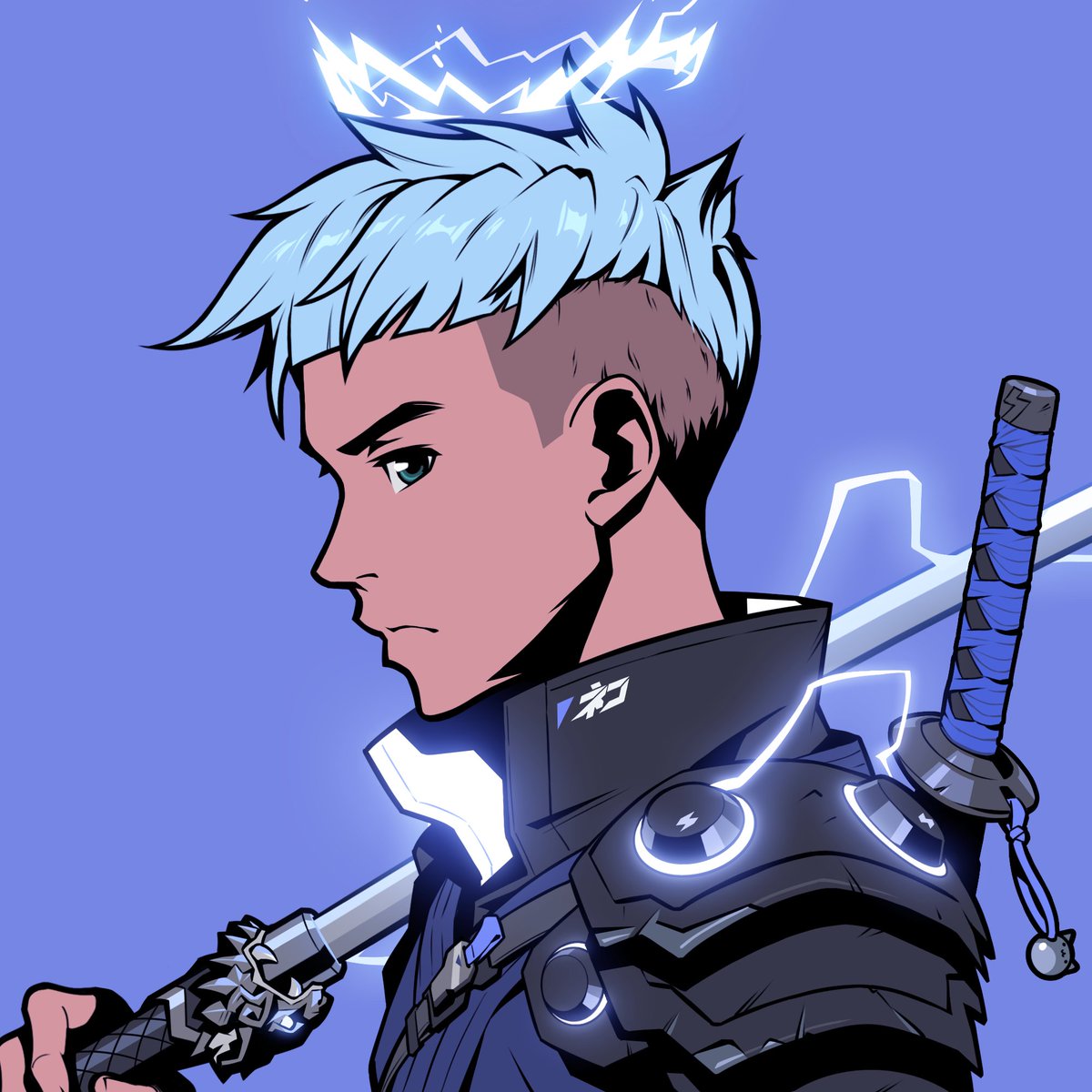 Just pulled this <a href="/Azuki/">Azuki</a> from the elementals mint. Looking fly, lightning ninja vibe 🥷🏾