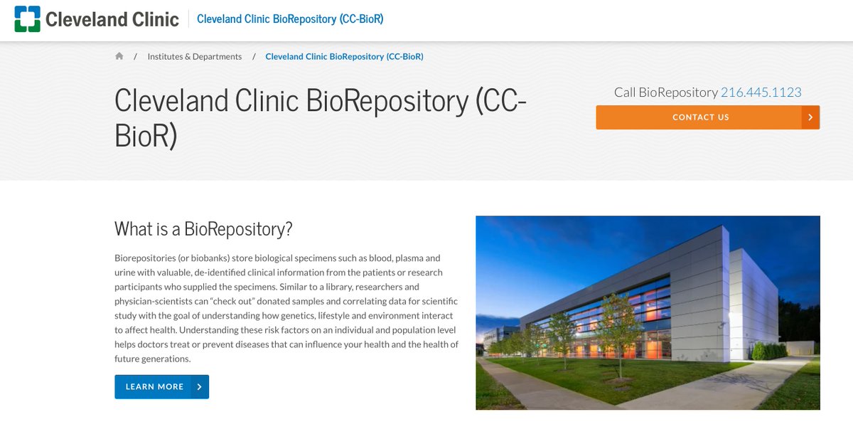 @RealGeorgeWebb1 Cleveland Clinic BioRepository (CC-BioR)

Cleveland Clinic will be providing 10,000 samples to the COVID-19 Host Genetics Initiative to help study the role of genetics in the susceptibility, presentation and progression in patients infected with SARS-CoV-2.

Link:
➡️…