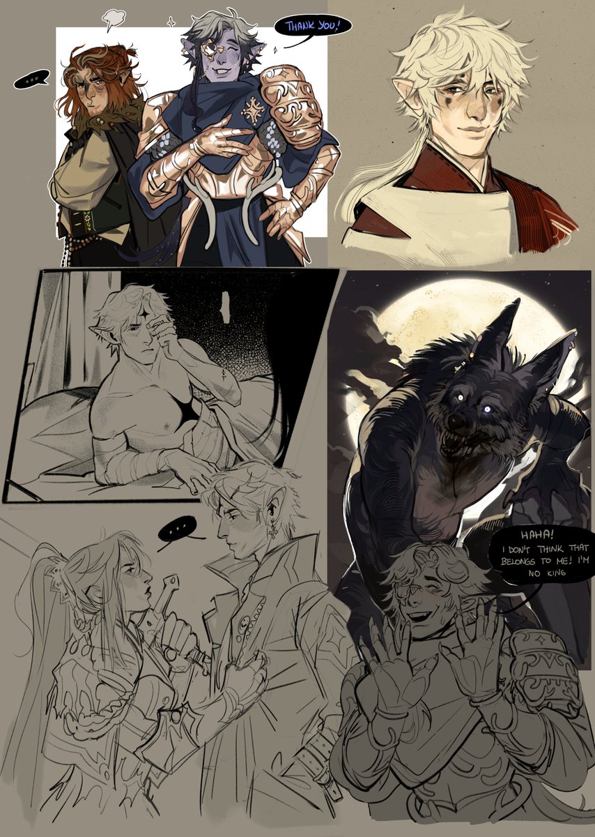 sebjir's tweet photo. sorry for the lack of art lately, it's been tough 
here's an old oc doodle dump also ft. ciel and elesis from es for my sister's fic 😇 https://t.co/uYqWYIYPds