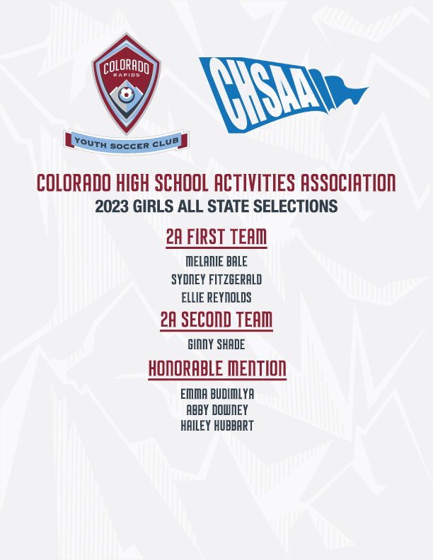 ⭐️⚽️⭐️ CONGRATS to all 4️⃣2️⃣ of our 2023 female Rapids @CHSAA 5A-2A All-State Selections!! What an amazing accomplishment for our Rapids players during their high school season! 🙌 #OneClubOneCommunity