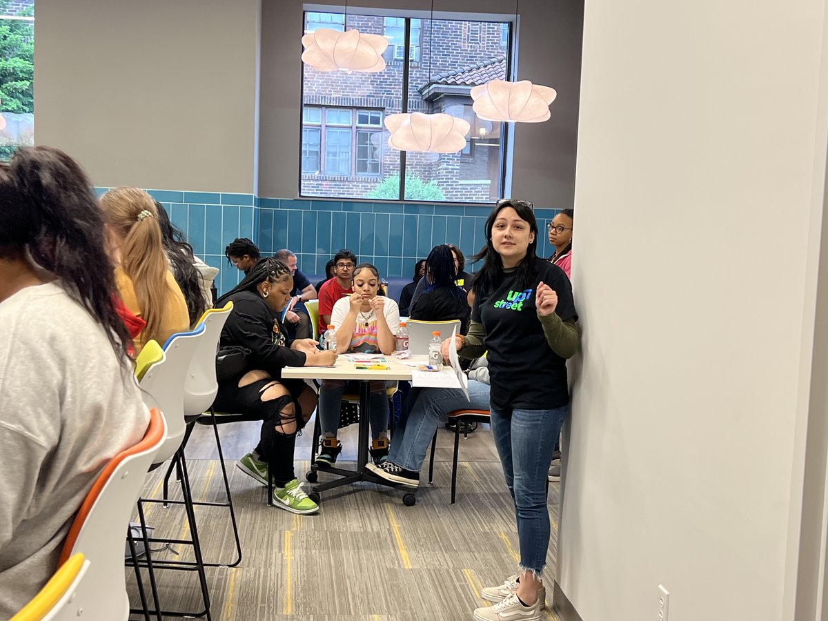 JFCSPgh's tweet image. Today we hosted our first program at our NEW youth space for Penn State's Readiness Institute Summer Program @RIatPennState! Shelby and Erin talked with the group about what it takes to be a mentor and how the students could find mentors in their own lives for the future!
