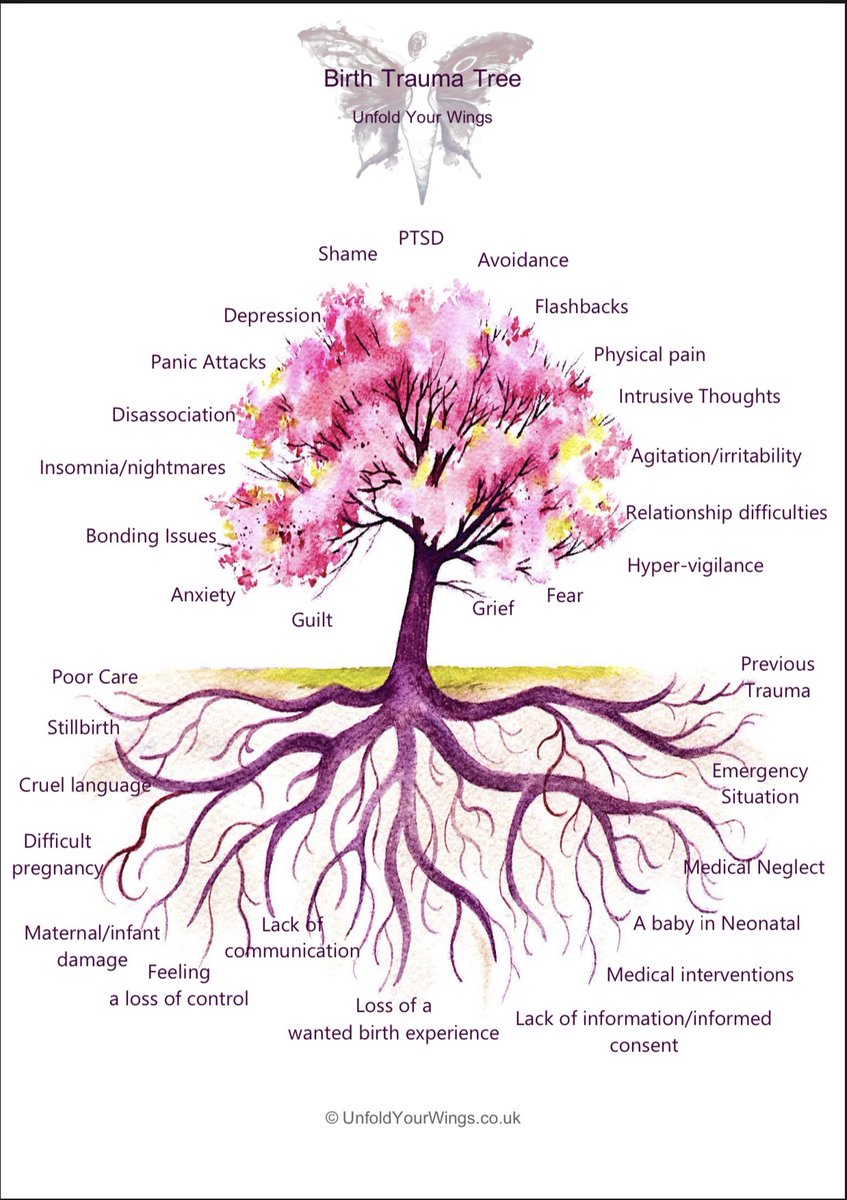 Sharing my #birthtrauma tree for  #ptsdawarenessday. So important that families are able to access the support they need after a difficult #maternity journey. Also that we look at prevention of #ptsd during #pregnancy and #birth
